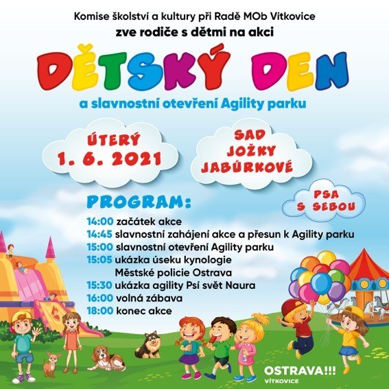 Dětský den a slavnostní otevření Agility parku - program