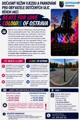 Dočasný režim vjezdu a parkování během festivalů Beats for Love a Colours of Ostrava