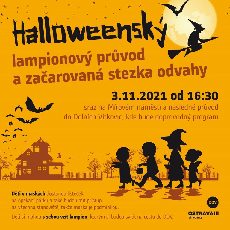 Halloweenský lampionový průvod a začarovaná stezka odvahy. 