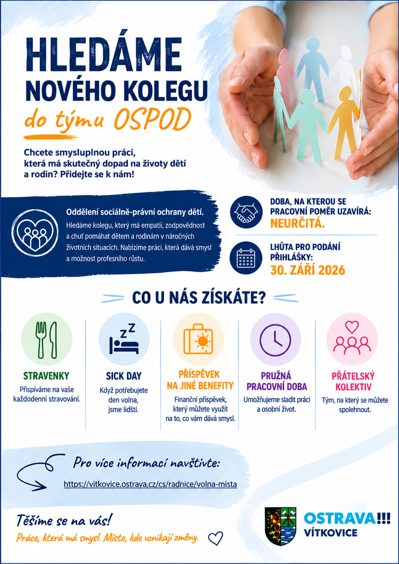 HLEDÁME NOVÉHO KOLEGU / NOVOU KOLEGYNI DO TÝMU OSPOD!