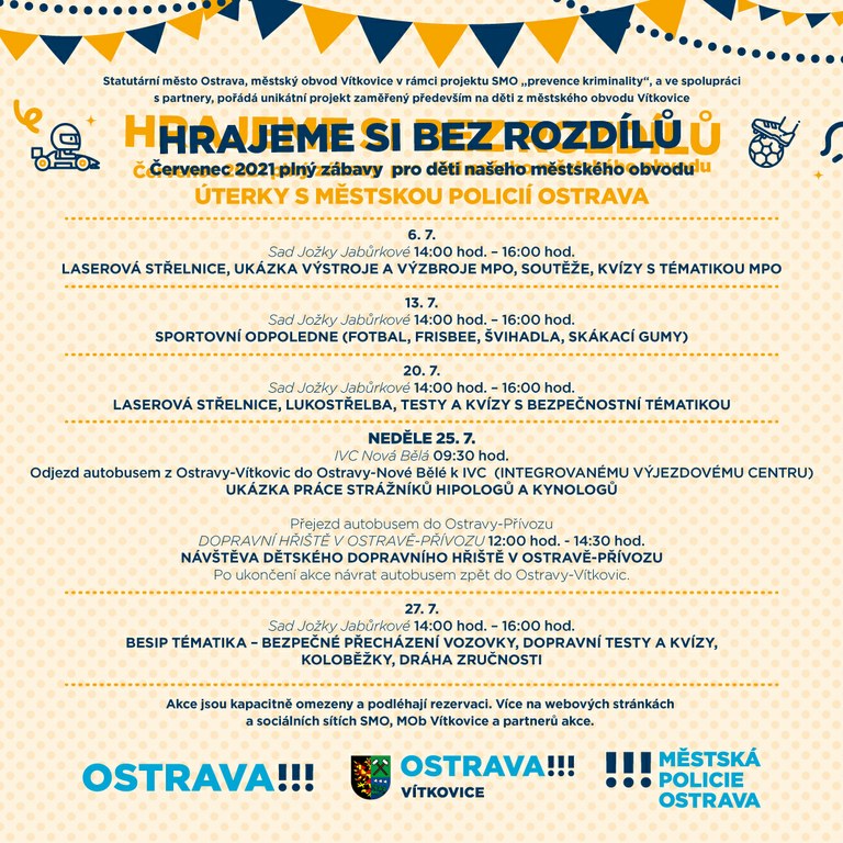 HRAJEME SI BEZ ROZDÍLŮ 2021 – Prevence kriminality města Ostravy a Městská policie Ostrava