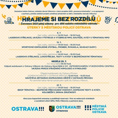 HRAJEME SI BEZ ROZDÍLŮ 2021 – Prevence kriminality města Ostravy a Městská policie Ostrava