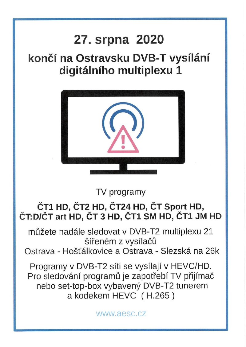 Na Ostravsku končí DVB-T vysílání