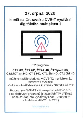 Na Ostravsku končí DVB-T vysílání