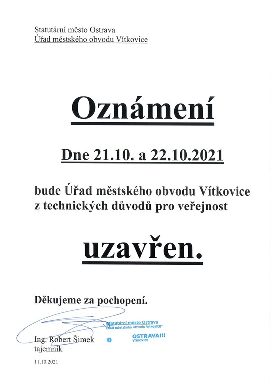 Oznámení!