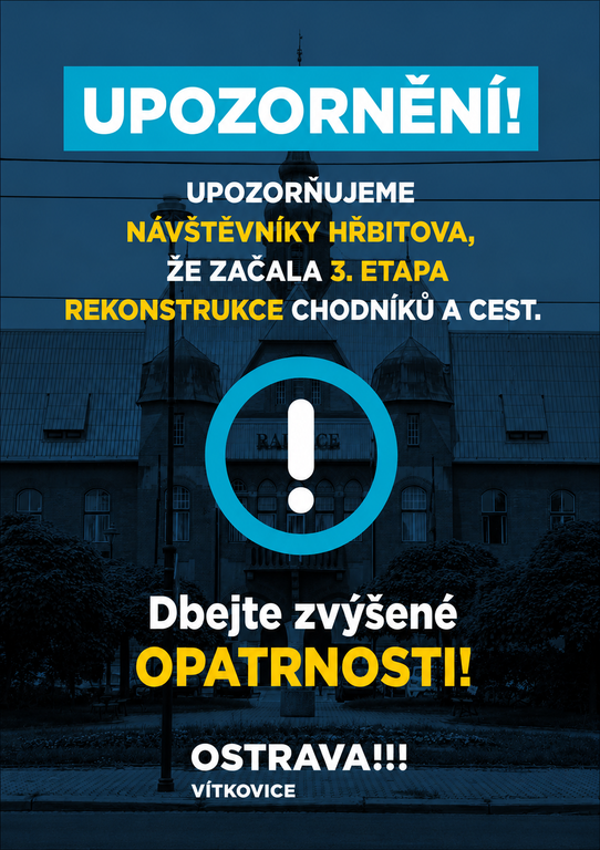 Rekonstrukce chodníků a cest v areálu hřbitova