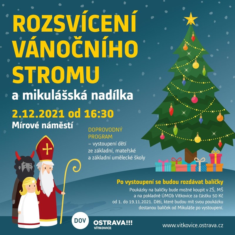 Rozsvícení vánočního stromu a mikulášská nadílka