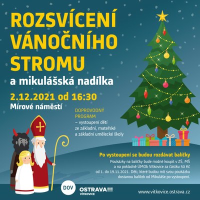 Rozsvícení vánočního stromu a mikulášská nadílka