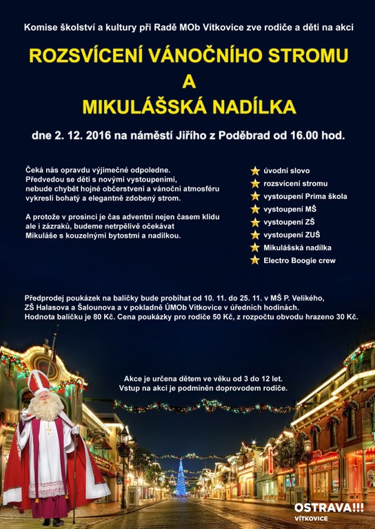 Rozsvícení vánočního stromu a mikulášská nadílka