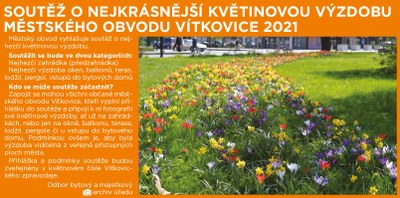 Soutěž O NEJKRÁSNĚJŠÍ KVĚTINOVOU VÝZDOBU 2021