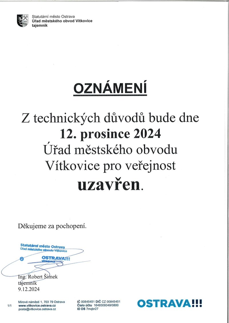 Oznámení