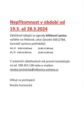 Změna na odboru technických služeb a hřbitovní správy
